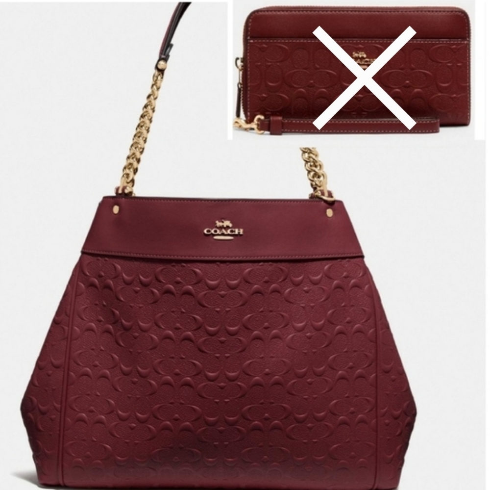 New COACH SIGNATURE LEATHER SHOULDER Bag Purse Handbag - Picture 10 of 10